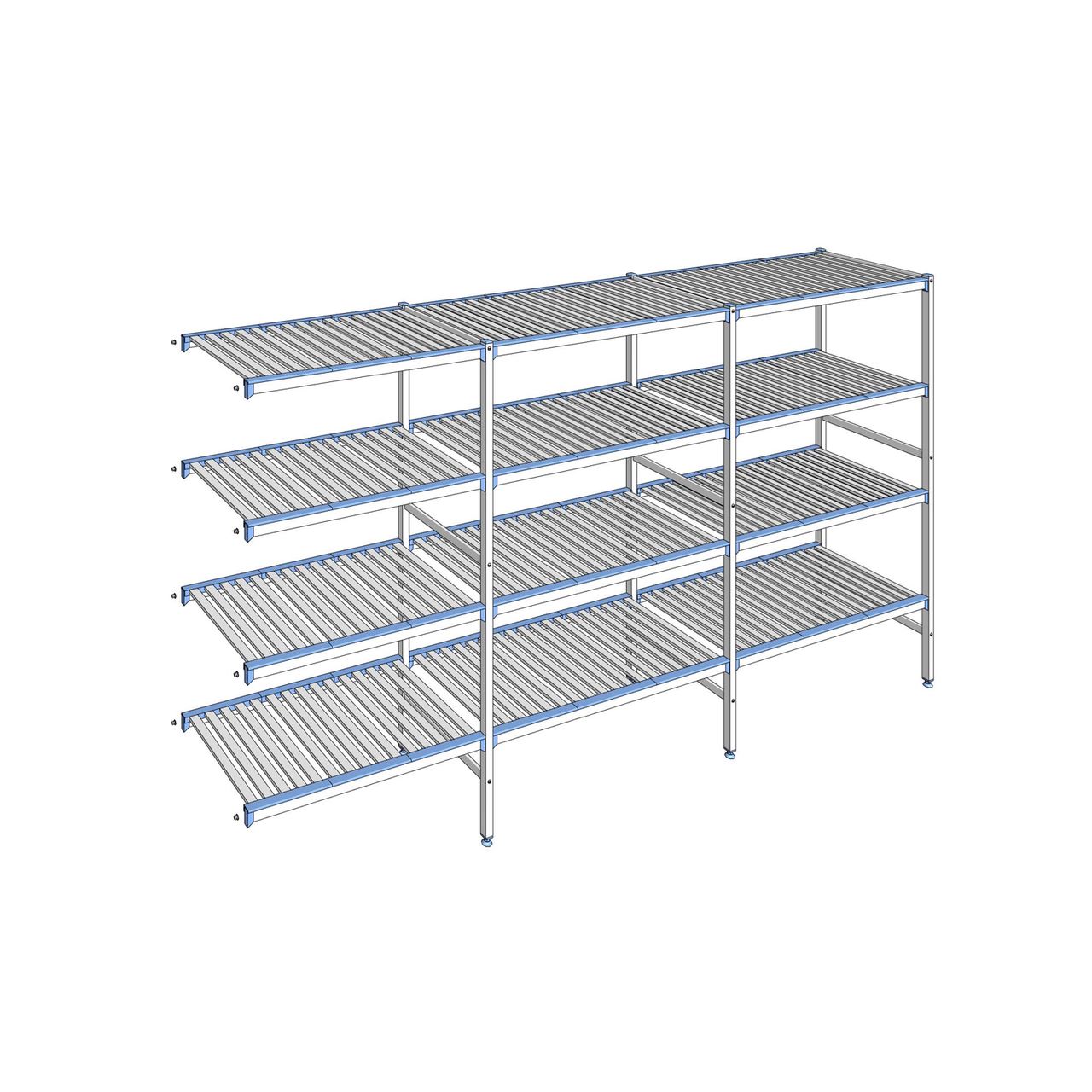 Rayonnage à clayettes amovibles 4 niveaux aluminium 175 x 323.1 x 56 cm Tournus - ACH3231