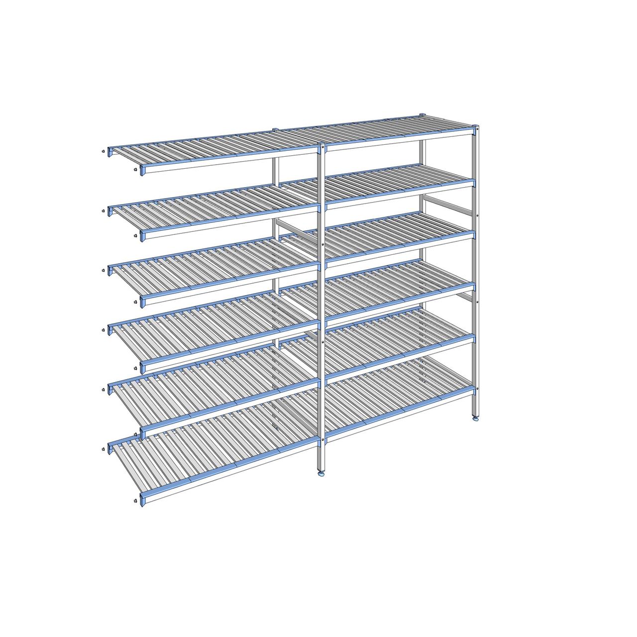 Rayonnage à clayettes amovibles 6 niveaux aluminium 205 x 259.3 x 50 cm Tournus - ACO2593