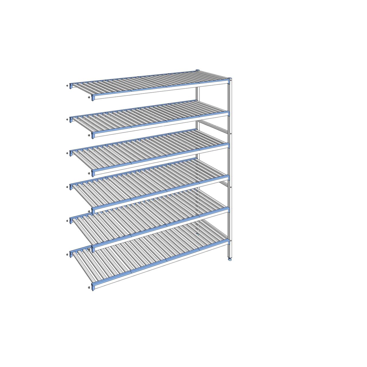 Rayonnage à clayettes amovibles 6 niveaux aluminium 205 x 175.5 x 56 cm Tournus - ACR1755