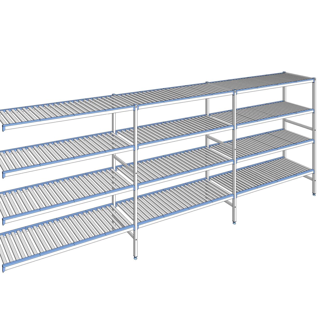 Rayonnage à clayettes amovibles 4 niveaux aluminium 175 x 473.7 x 50 cm Tournus - ACE4737