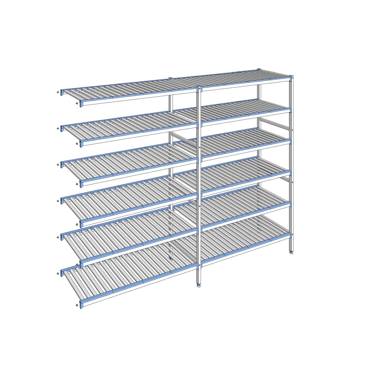 Rayonnage à clayettes amovibles 6 niveaux aluminium 205 x 269.5 x 50 cm Tournus - ACO2695