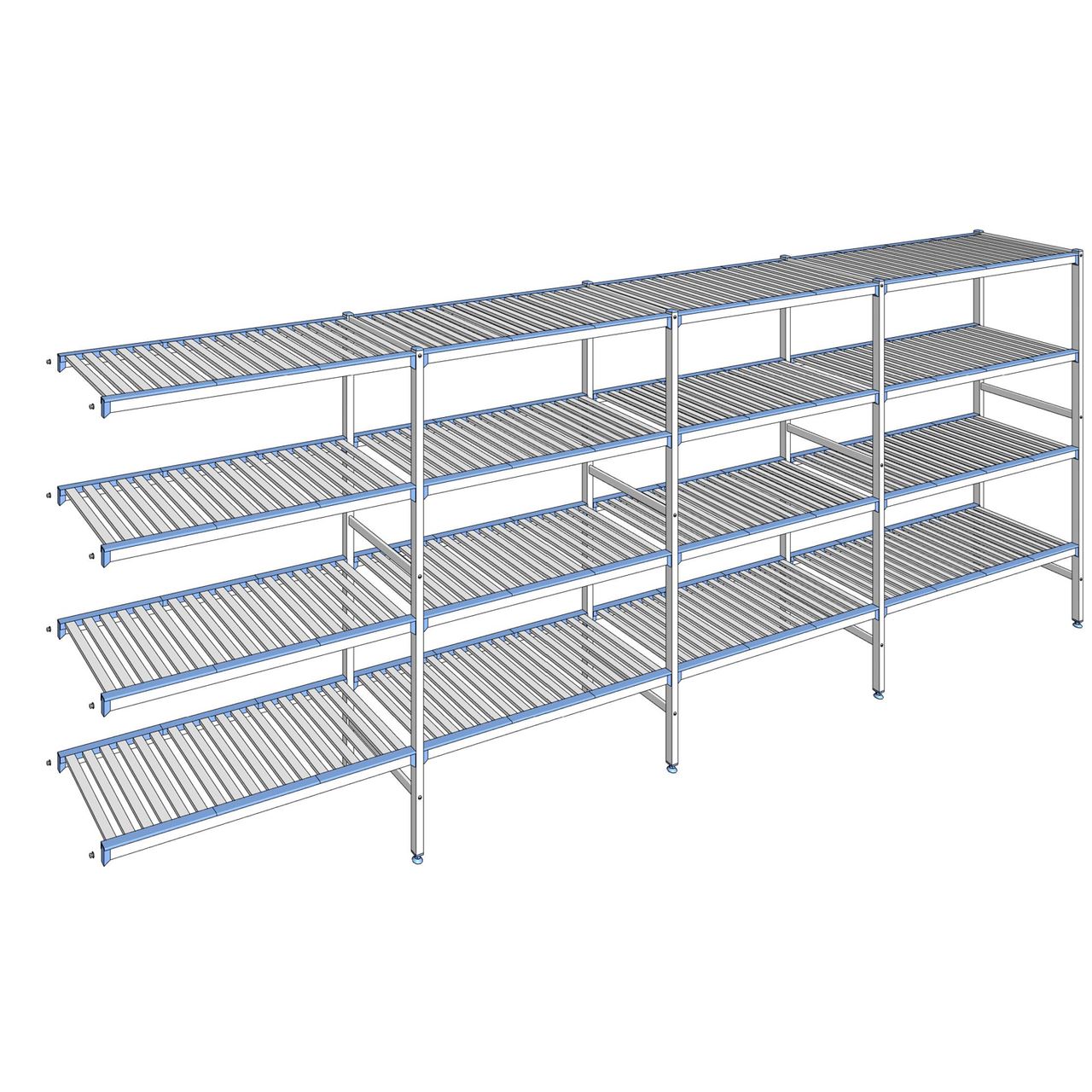 Rayonnage à clayettes amovibles 4 niveaux aluminium 175 x 477.3 x 50 cm Tournus - ACE4773