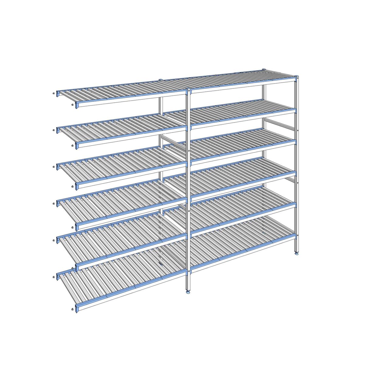 Rayonnage à clayettes amovibles 6 niveaux aluminium 205 x 279.3 x 50 cm Tournus - ACO2793