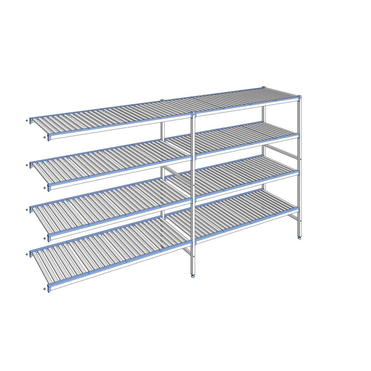 Rayonnage à clayettes amovibles 4 niveaux aluminium 175 x 329.5 x 56 cm Tournus - ACH3295