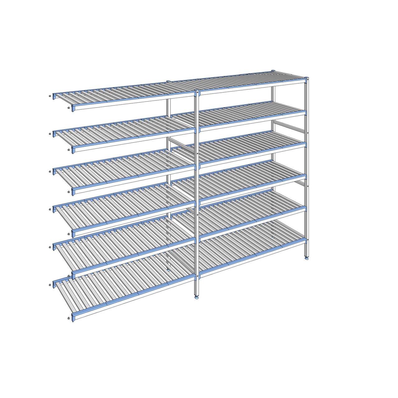 Rayonnage à clayettes amovibles 6 niveaux aluminium 205 x 289.5 x 50 cm Tournus - ACO2895