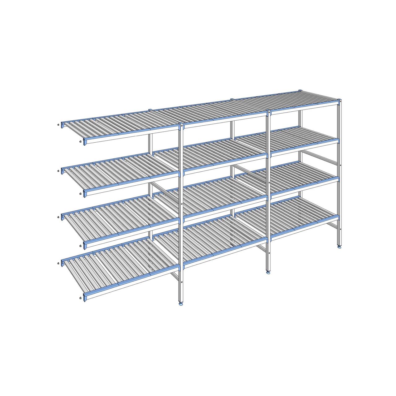 Rayonnage à clayettes amovibles 4 niveaux aluminium 175 x 333.1 x 56 cm Tournus - ACH3331