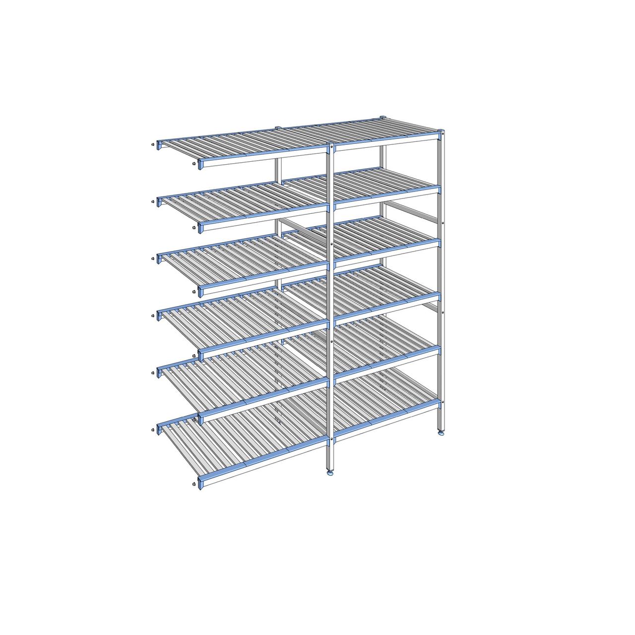 Rayonnage à clayettes amovibles 6 niveaux aluminium 205 x 189.1 x 56 cm Tournus - ACR1891