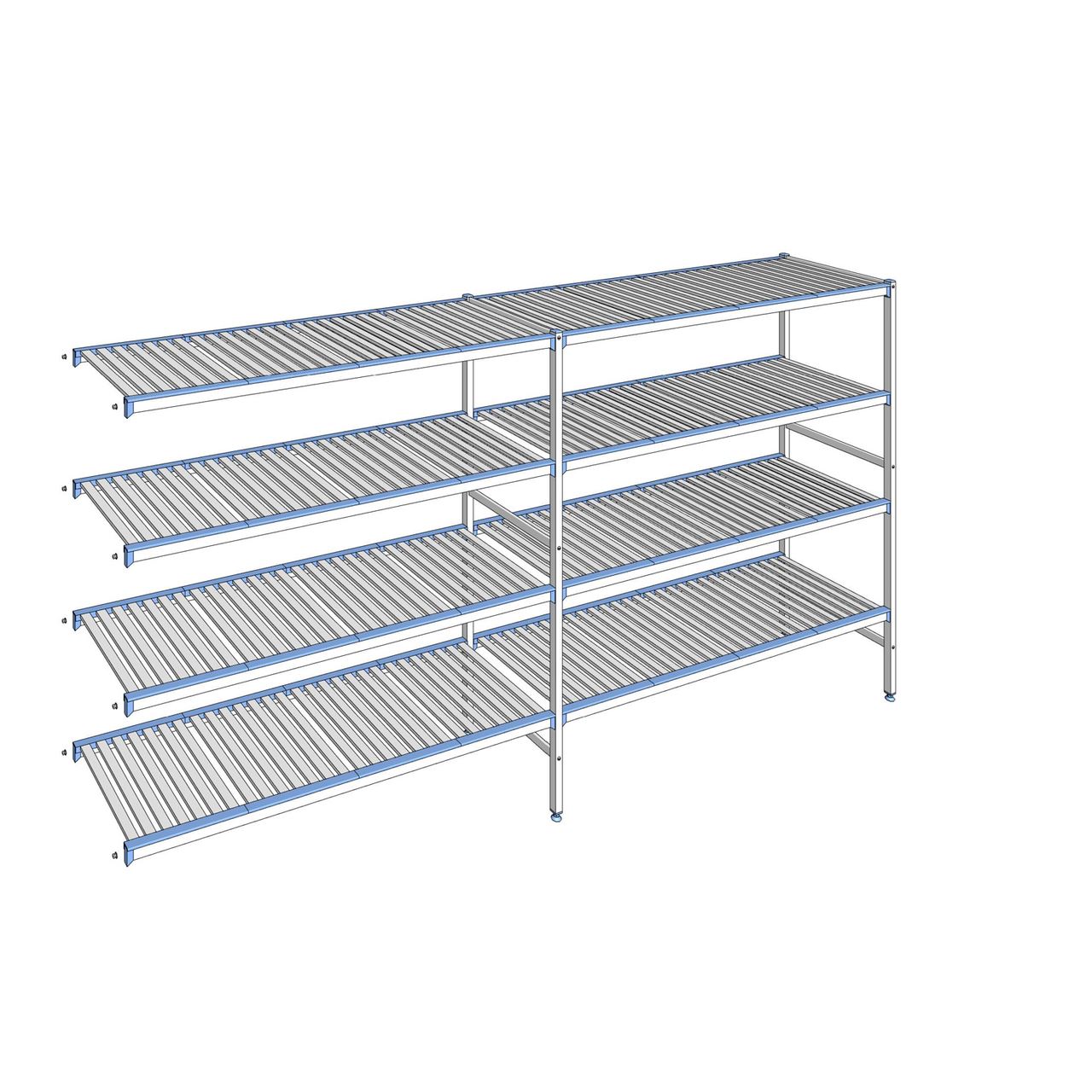 Rayonnage à clayettes amovibles 4 niveaux aluminium 175 x 339.7 x 56 cm Tournus - ACH3397