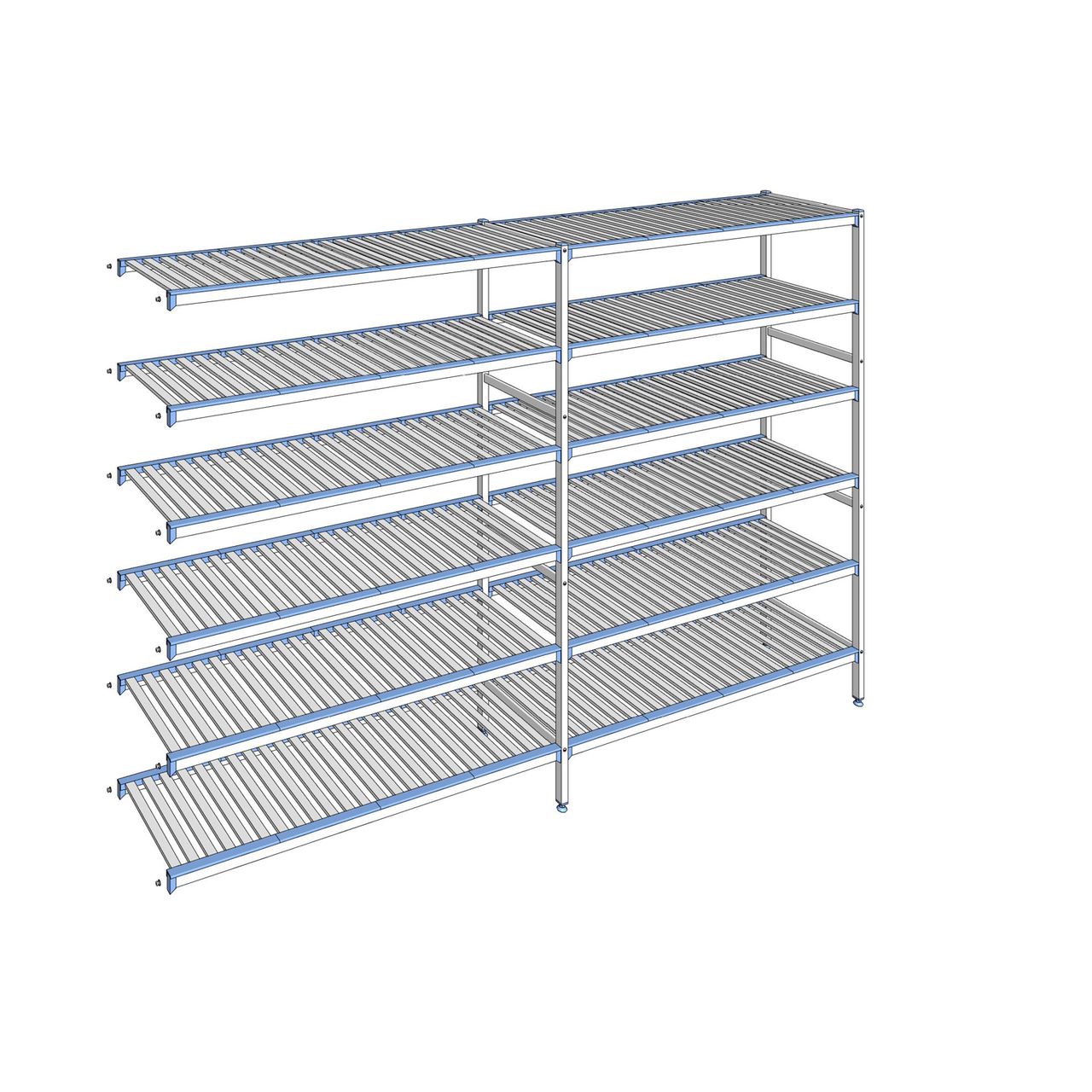 Rayonnage à clayettes amovibles 6 niveaux aluminium 205 x 309.5 x 50 cm Tournus - ACO3095