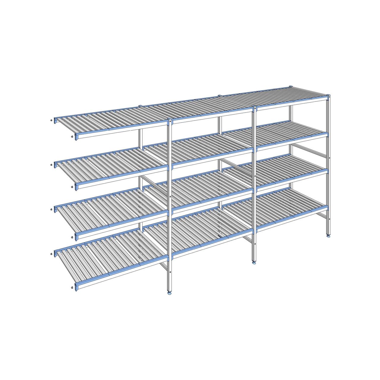 Rayonnage à clayettes amovibles 4 niveaux aluminium 175 x 343.1 x 56 cm Tournus - ACH3431