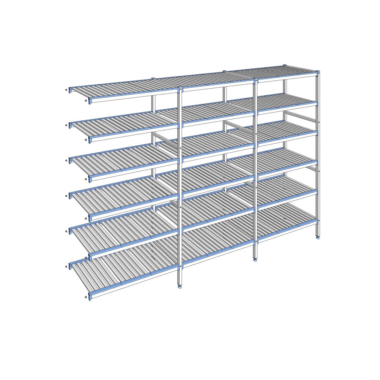 Rayonnage à clayettes amovibles 6 niveaux aluminium 205 x 313.1 x 50 cm Tournus - ACO3131