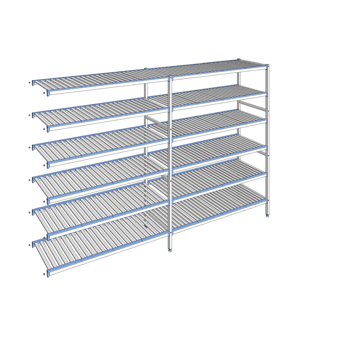 Rayonnage à clayettes amovibles 6 niveaux aluminium 205 x 319.5 x 50 cm Tournus - ACO3195