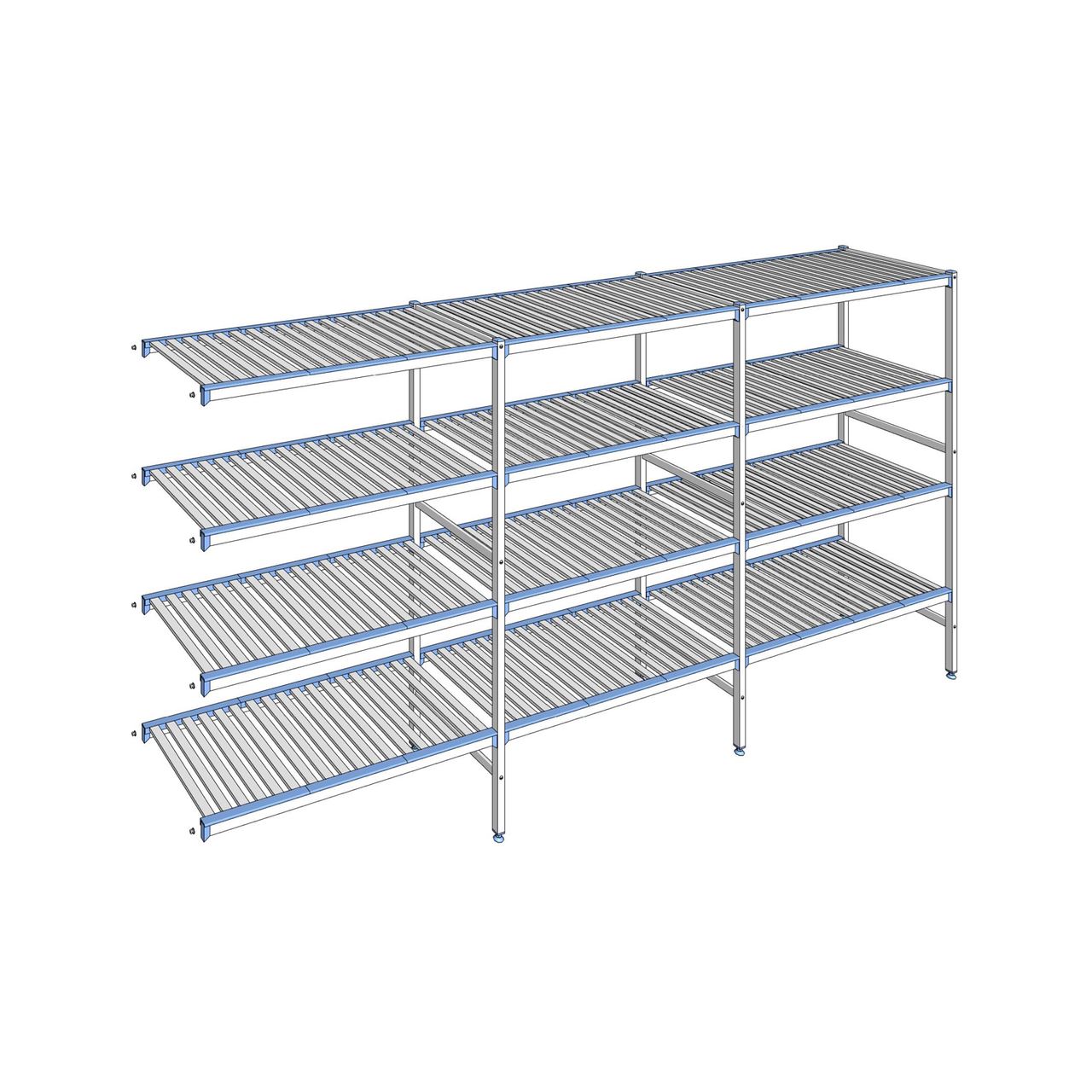 Rayonnage à clayettes amovibles 4 niveaux aluminium 175 x 353.1 x 56 cm Tournus - ACH3531