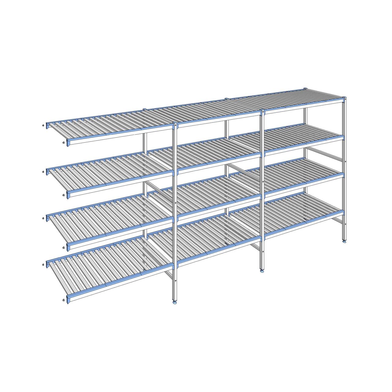 Rayonnage à clayettes amovibles 4 niveaux aluminium 175 x 363.3 x 56 cm Tournus - ACH3633