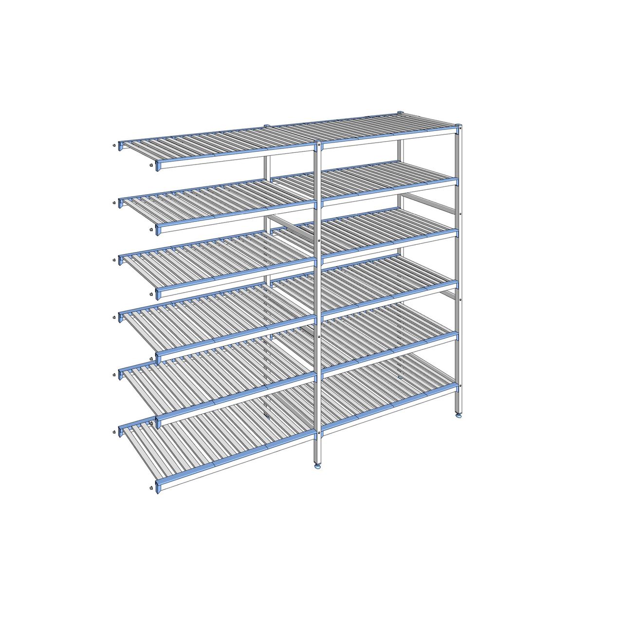 Rayonnage à clayettes amovibles 6 niveaux aluminium 205 x 239.1 x 56 cm Tournus - ACR2391