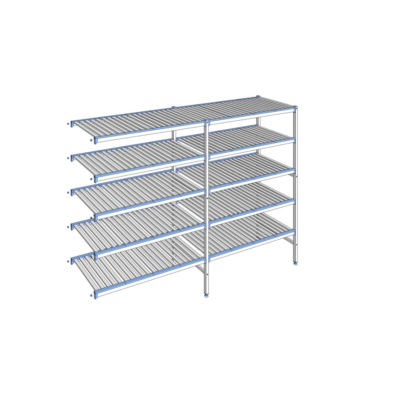 Rayonnage à clayettes amovibles 5 niveaux aluminium 175 x 249.1 x 56 cm Tournus - ACI2491