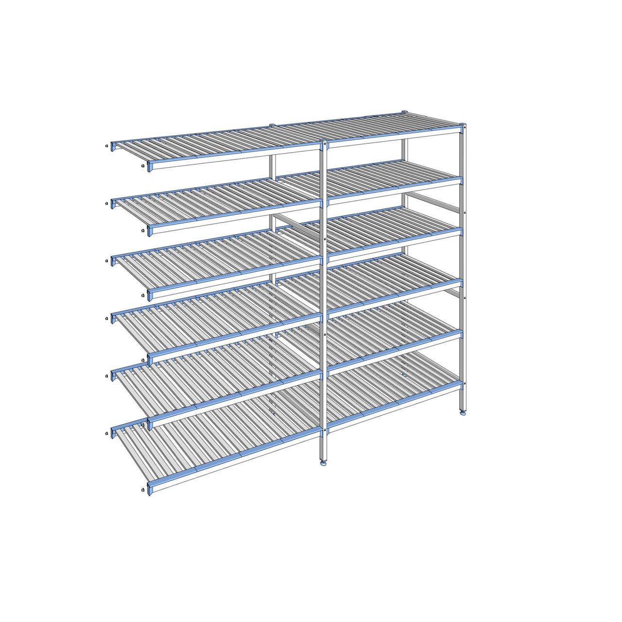 Rayonnage à clayettes amovibles 6 niveaux aluminium 205 x 249.1 x 56 cm Tournus - ACR2491