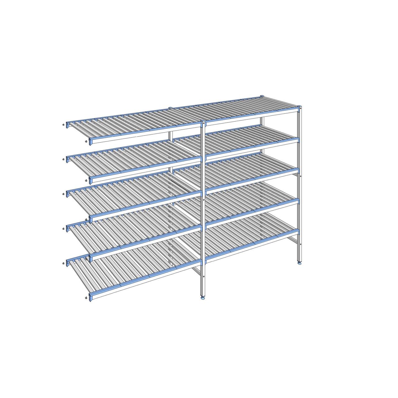 Rayonnage à clayettes amovibles 5 niveaux aluminium 175 x 259.3 x 56 cm Tournus - ACI2593