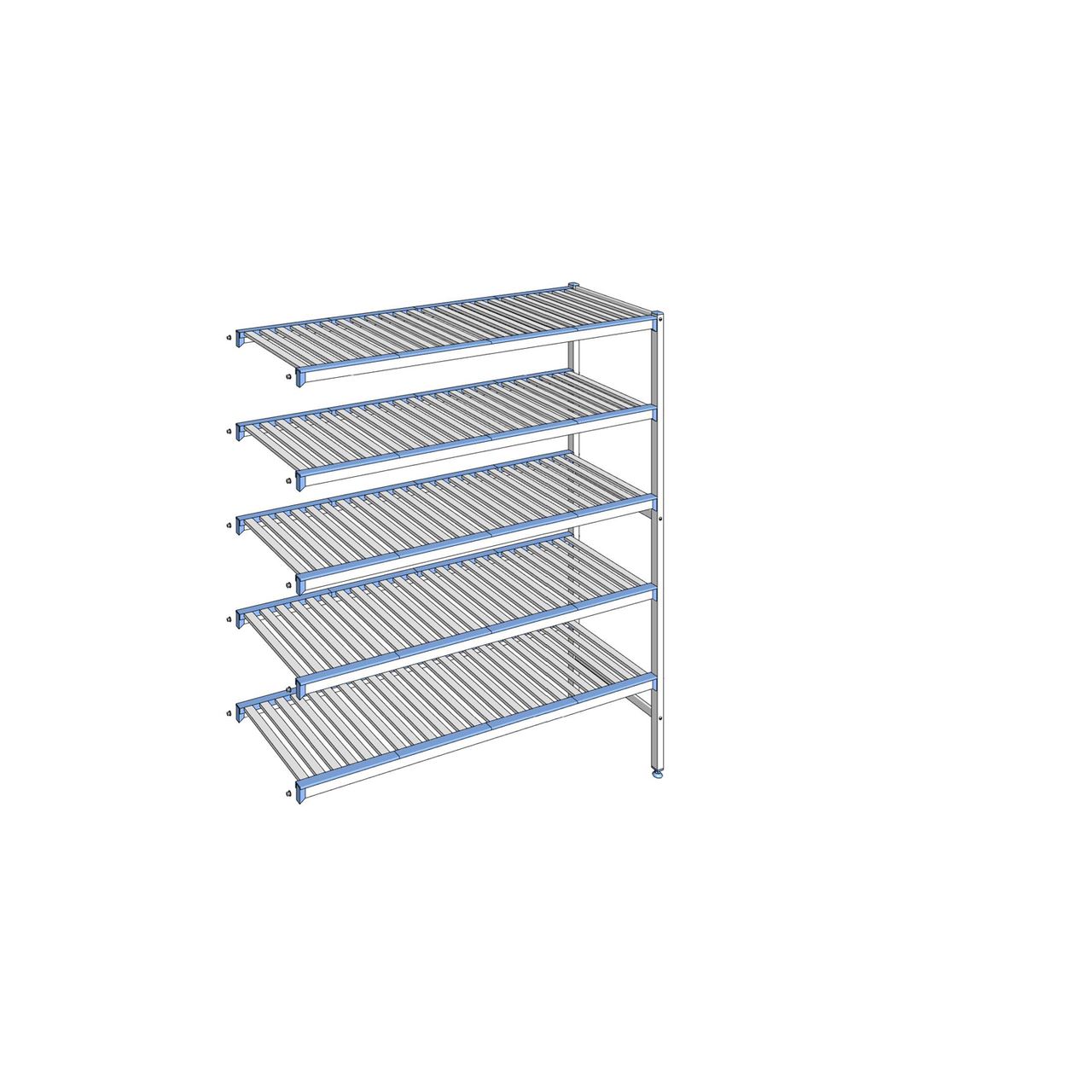 Rayonnage à clayettes amovibles 5 niveaux aluminium 175 x 155.3 x 50 cm Tournus - ACF1553