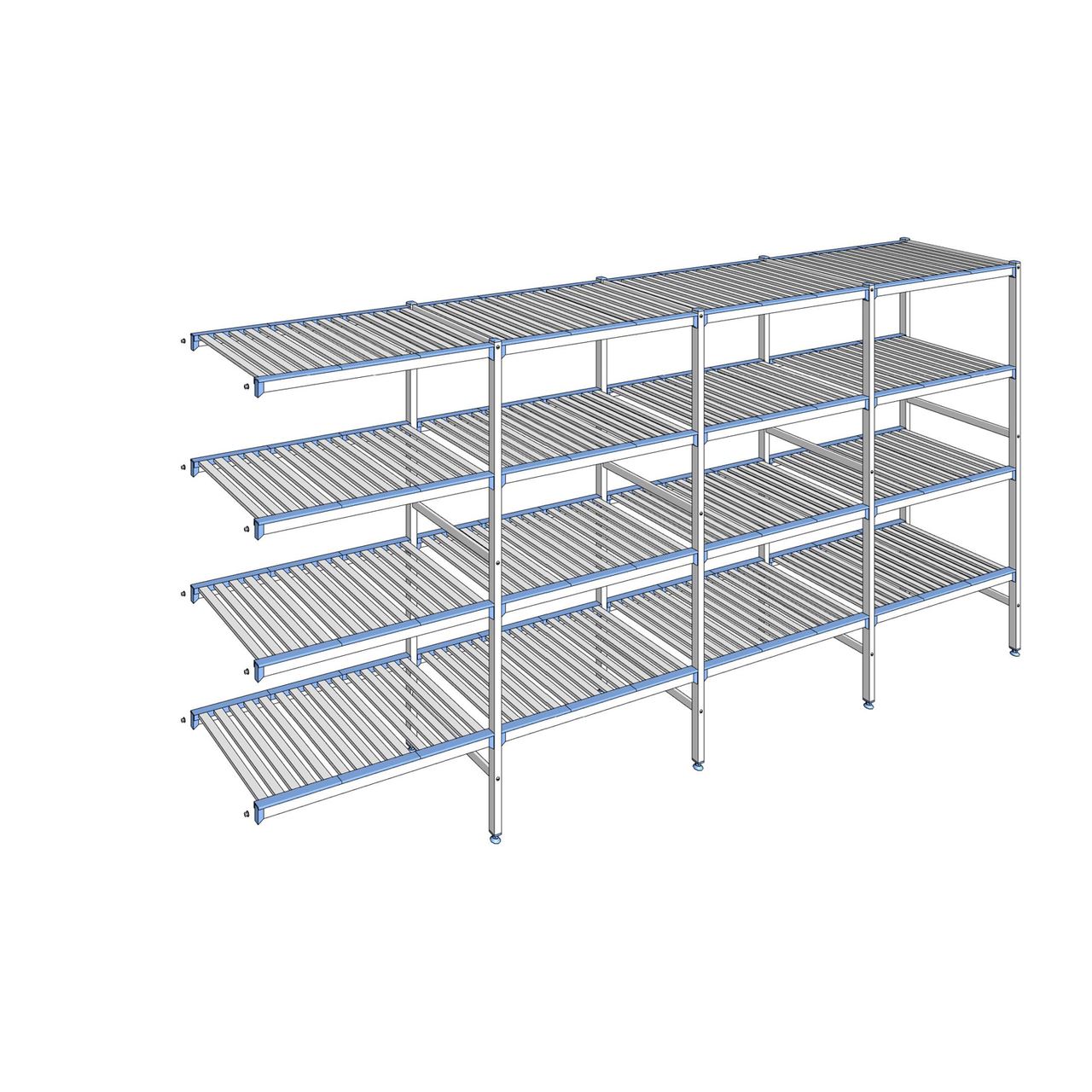Rayonnage à clayettes amovibles 4 niveaux aluminium 175 x 377.1 x 56 cm Tournus - ACH3771