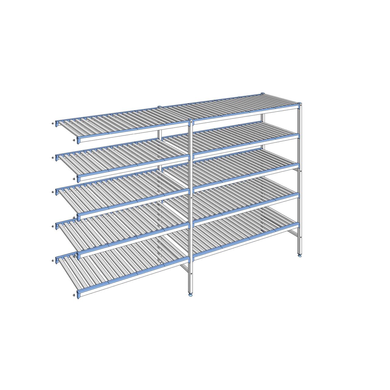 Rayonnage à clayettes amovibles 5 niveaux aluminium 175 x 279.3 x 56 cm Tournus - ACI2793