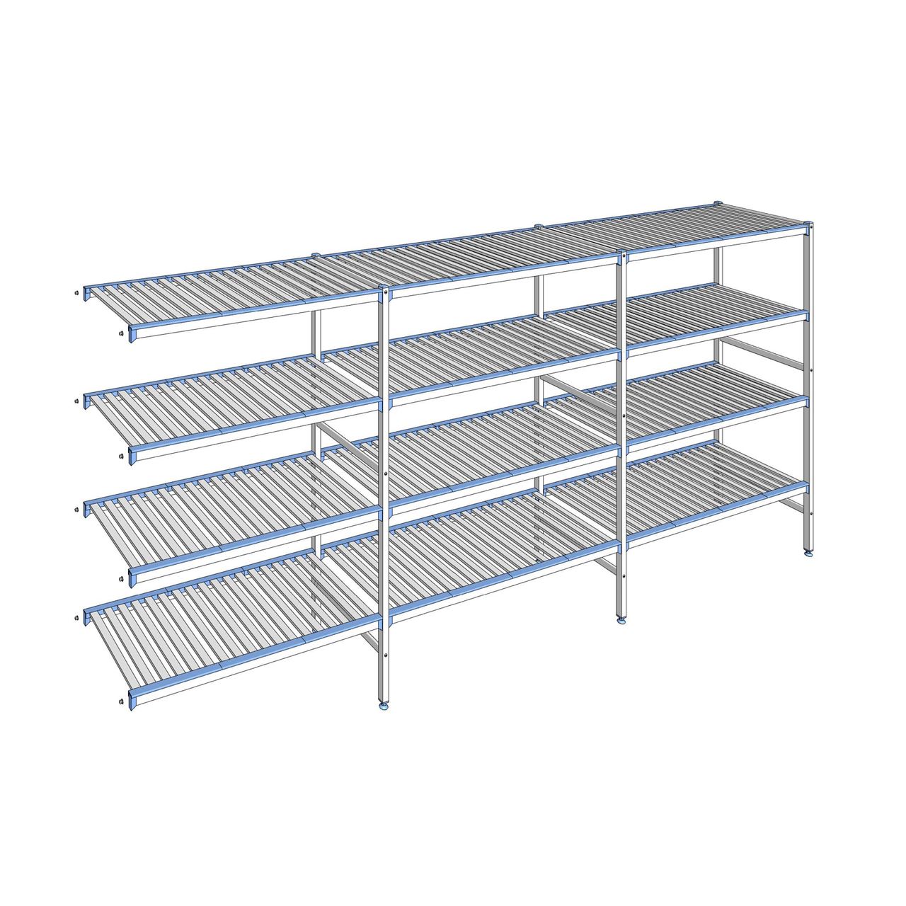 Rayonnage à clayettes amovibles 4 niveaux aluminium 175 x 383.5 x 56 cm Tournus - ACH3835