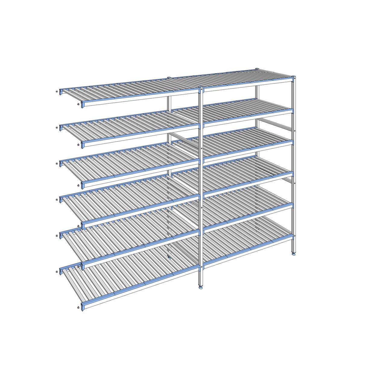 Rayonnage à clayettes amovibles 6 niveaux aluminium 205 x 269.5 x 56 cm Tournus - ACR2695