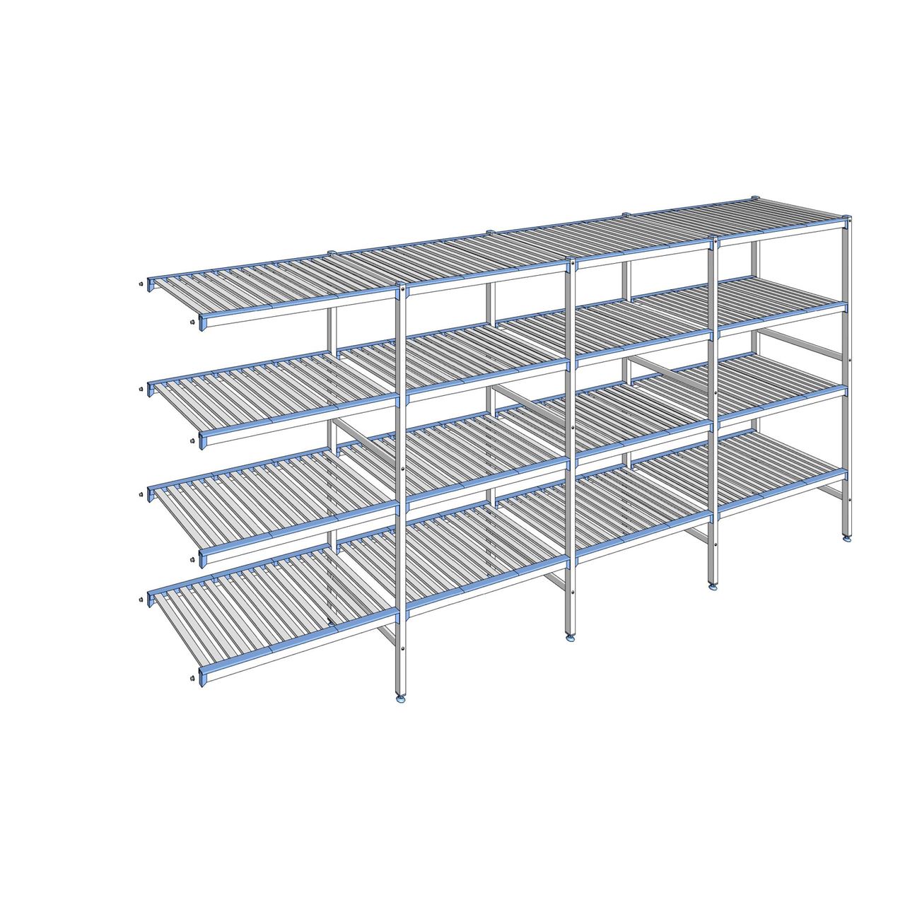 Rayonnage à clayettes amovibles 4 niveaux aluminium 175 x 387.1 x 56 cm Tournus - ACH3871