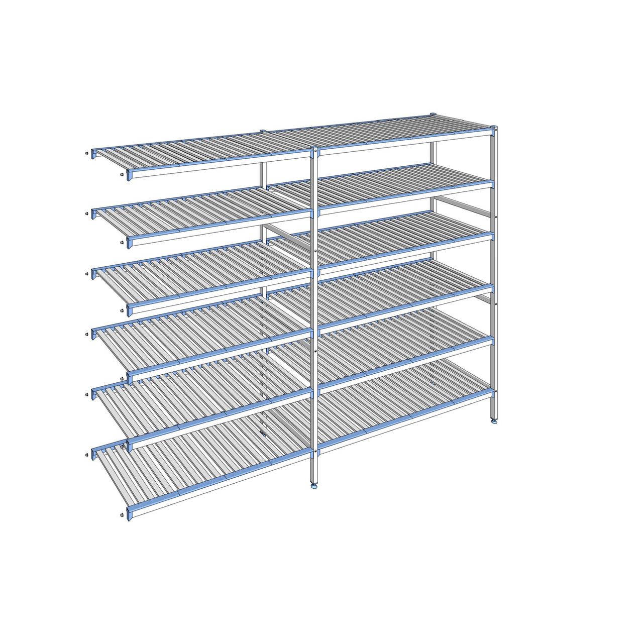 Rayonnage à clayettes amovibles 6 niveaux aluminium 205 x 279.3 x 56 cm Tournus - ACR2793