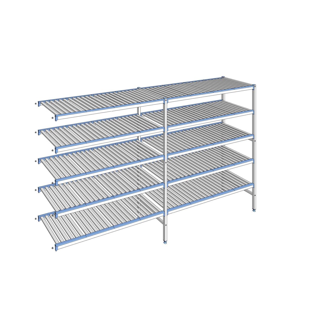 Rayonnage à clayettes amovibles 5 niveaux aluminium 175 x 299.5 x 56 cm Tournus - ACI2995