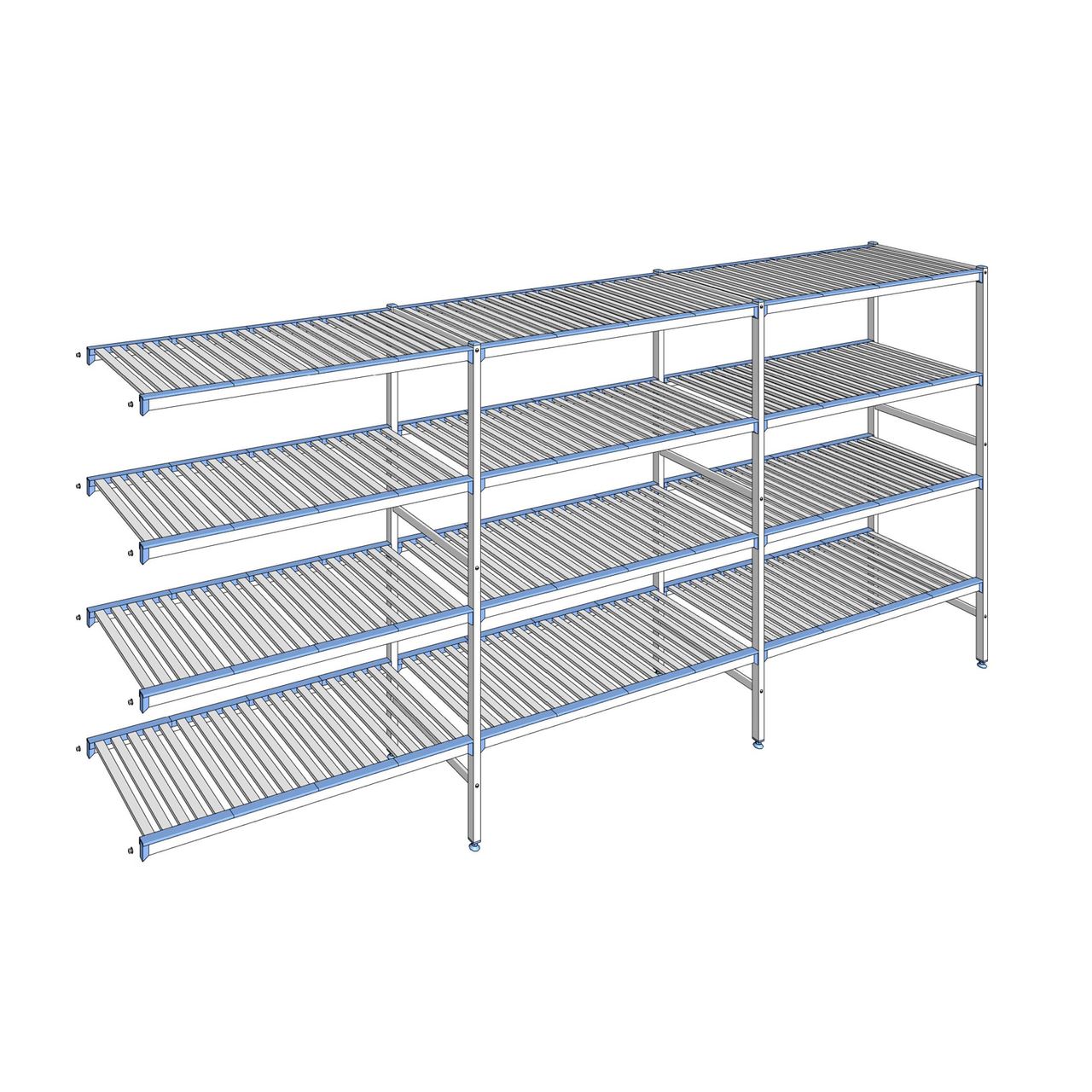 Rayonnage à clayettes amovibles 4 niveaux aluminium 175 x 393.5 x 56 cm Tournus - ACH3935