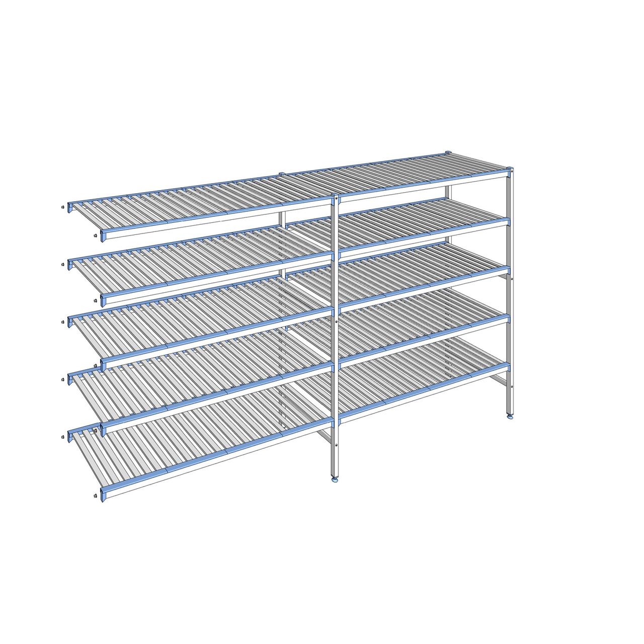 Rayonnage à clayettes amovibles 5 niveaux aluminium 175 x 309.5 x 56 cm Tournus - ACI3095