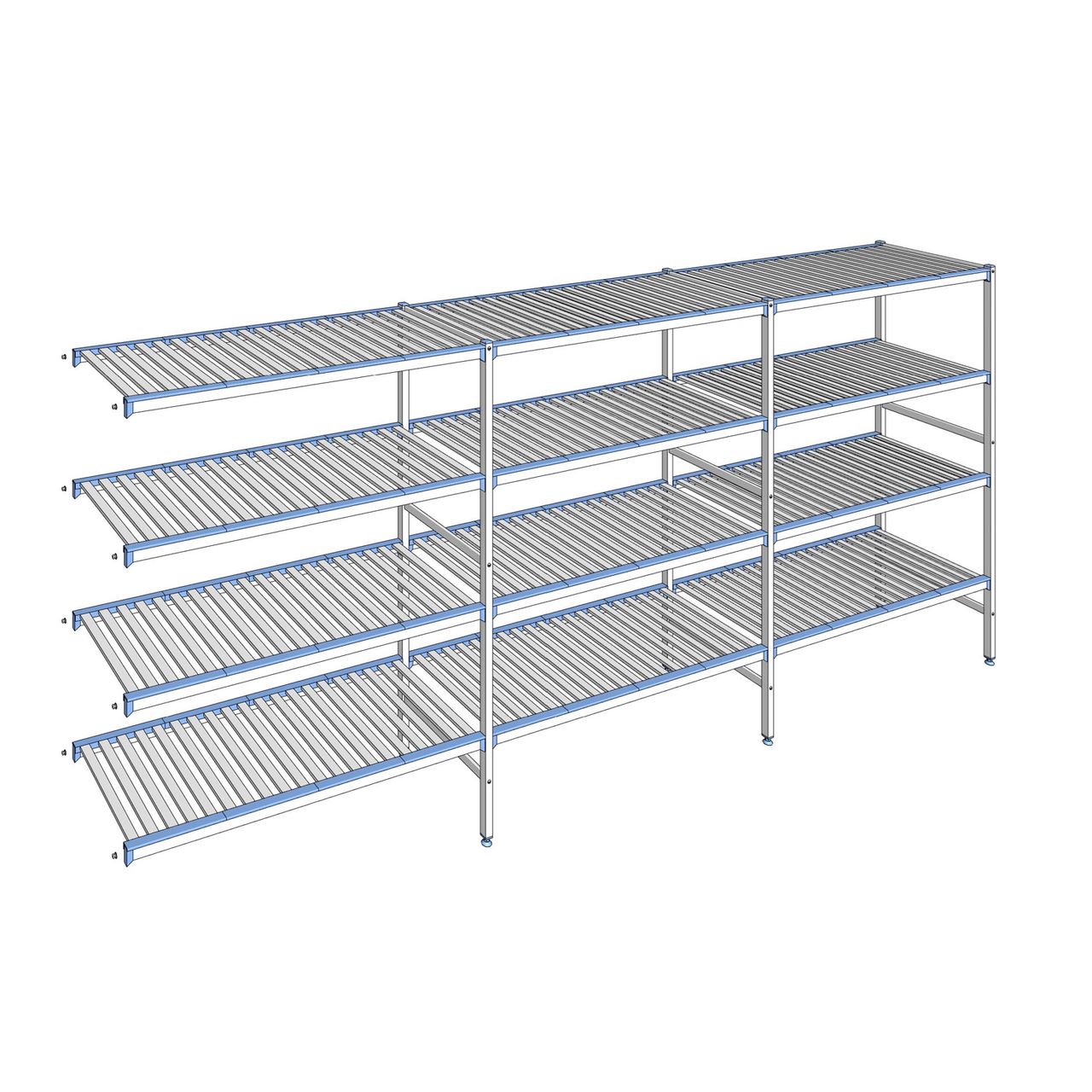 Rayonnage à clayettes amovibles 4 niveaux aluminium 175 x 403.7 x 56 cm Tournus - ACH4037