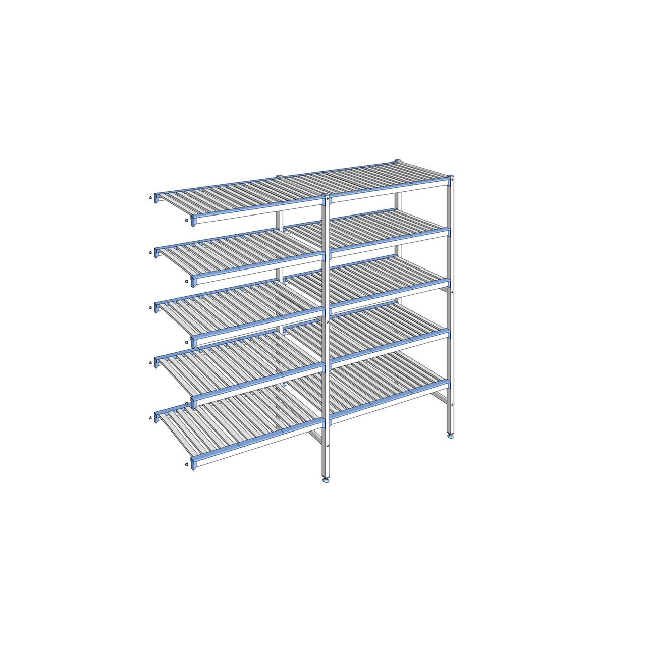 Rayonnage à clayettes amovibles 5 niveaux aluminium 175 x 199.1 x 50 cm Tournus - ACF1991