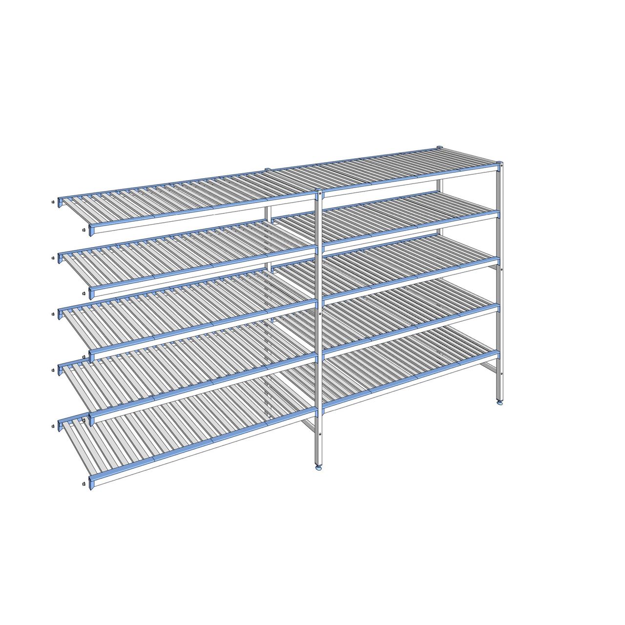 Rayonnage à clayettes amovibles 5 niveaux aluminium 175 x 319.5 x 56 cm Tournus - ACI3195