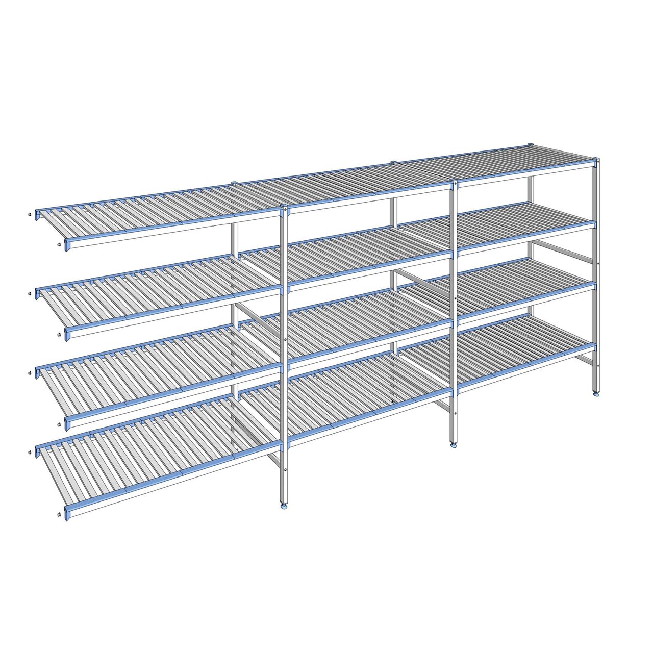 Rayonnage à clayettes amovibles 4 niveaux aluminium 175 x 413.7 x 56 cm Tournus - ACH4137