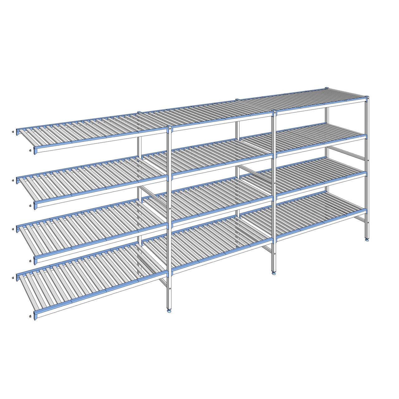 Rayonnage à clayettes amovibles 4 niveaux aluminium 175 x 423.7 x 56 cm Tournus - ACH4237