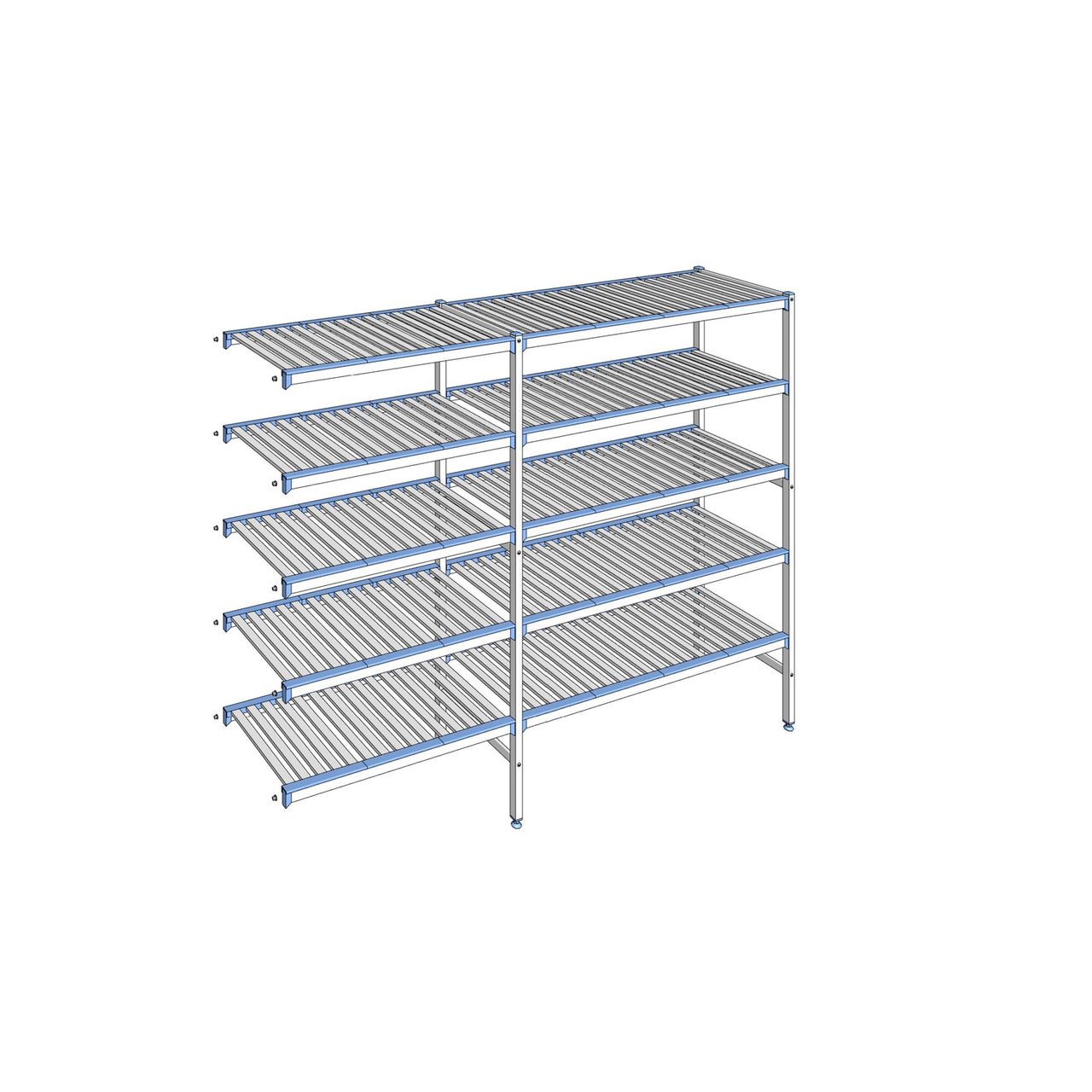 Rayonnage à clayettes amovibles 5 niveaux aluminium 175 x 229.3 x 50 cm Tournus - ACF2293