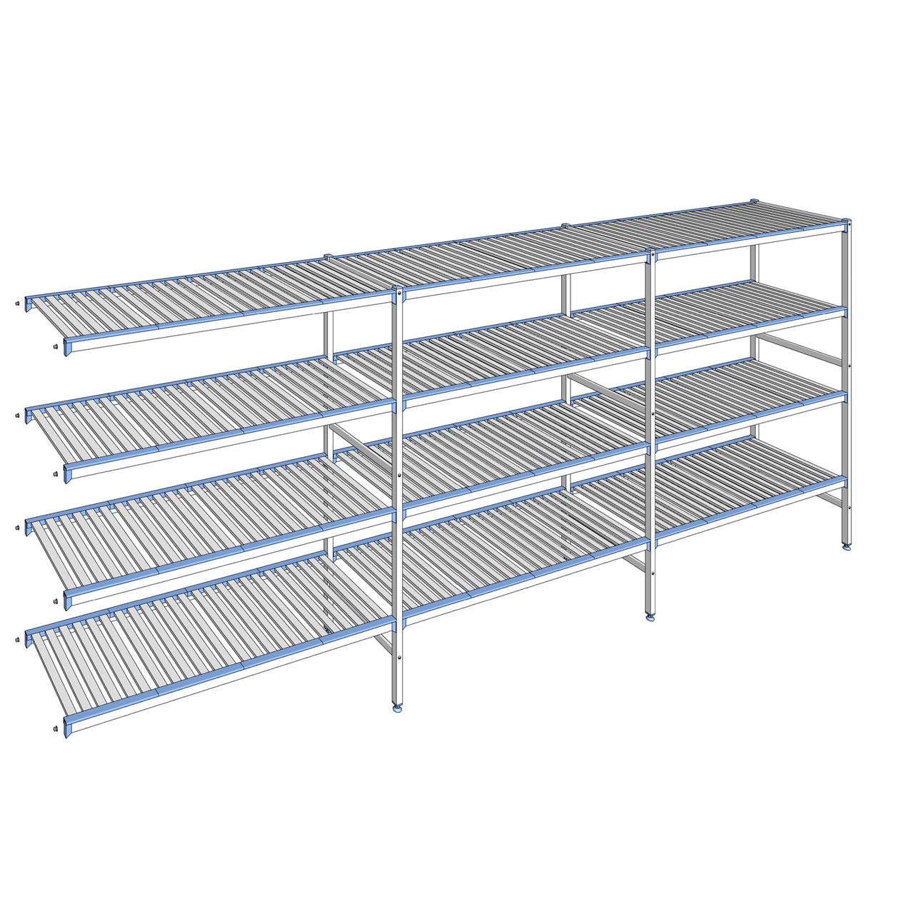 Rayonnage à clayettes amovibles 4 niveaux aluminium 175 x 433.7 x 56 cm Tournus - ACH4337