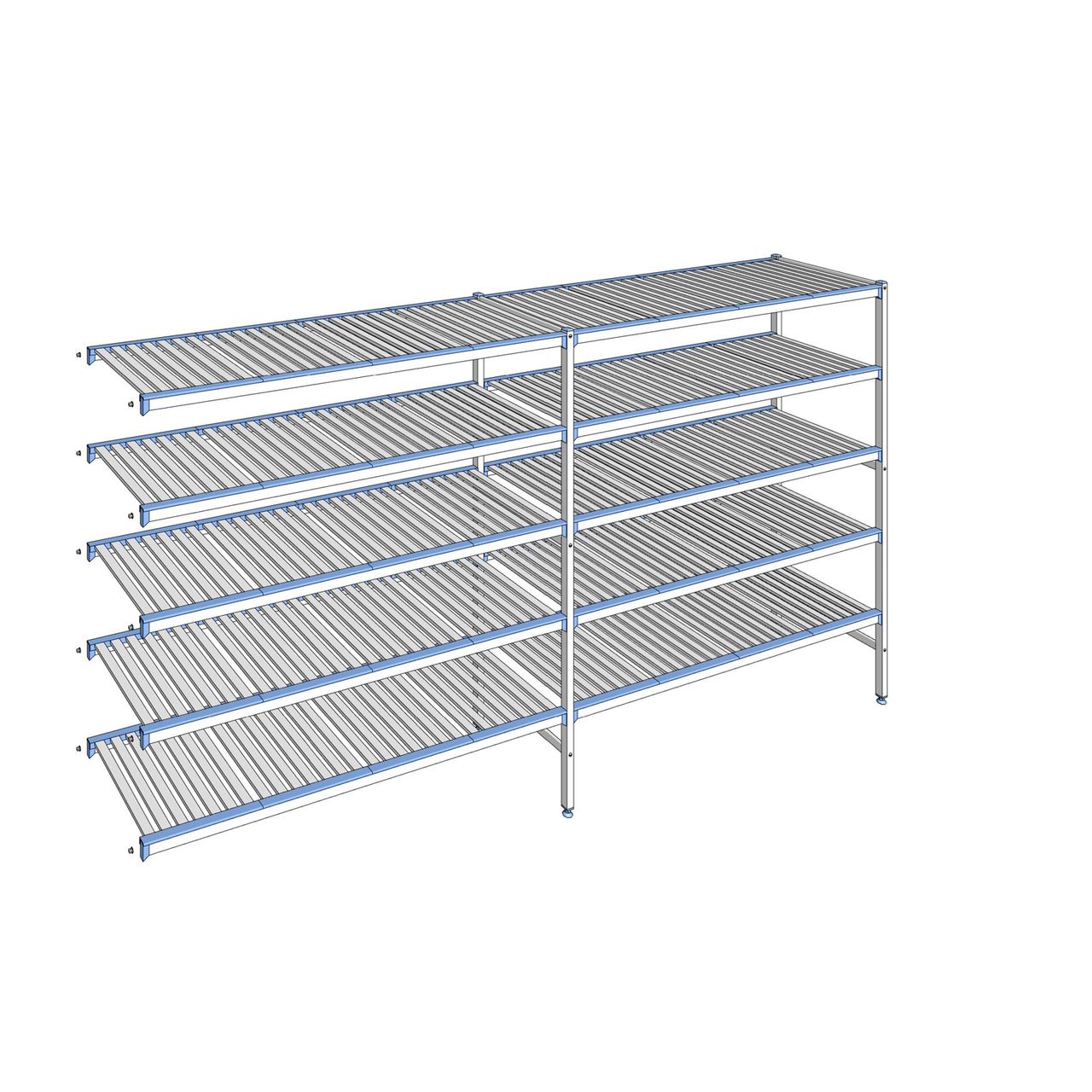 Rayonnage à clayettes amovibles 5 niveaux aluminium 175 x 329.5 x 56 cm Tournus - ACI3295