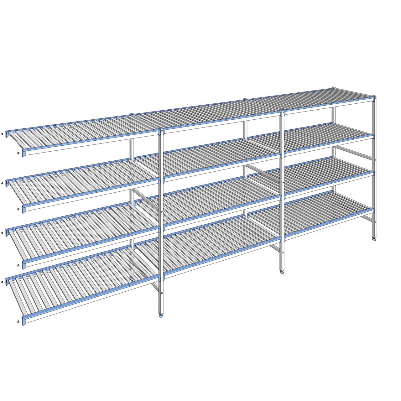 Rayonnage à clayettes amovibles 4 niveaux aluminium 175 x 443.7 x 56 cm Tournus - ACH4437