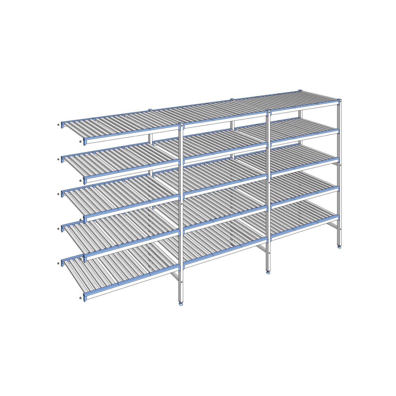 Rayonnage à clayettes amovibles 5 niveaux aluminium 175 x 333.1 x 56 cm Tournus - ACI3331