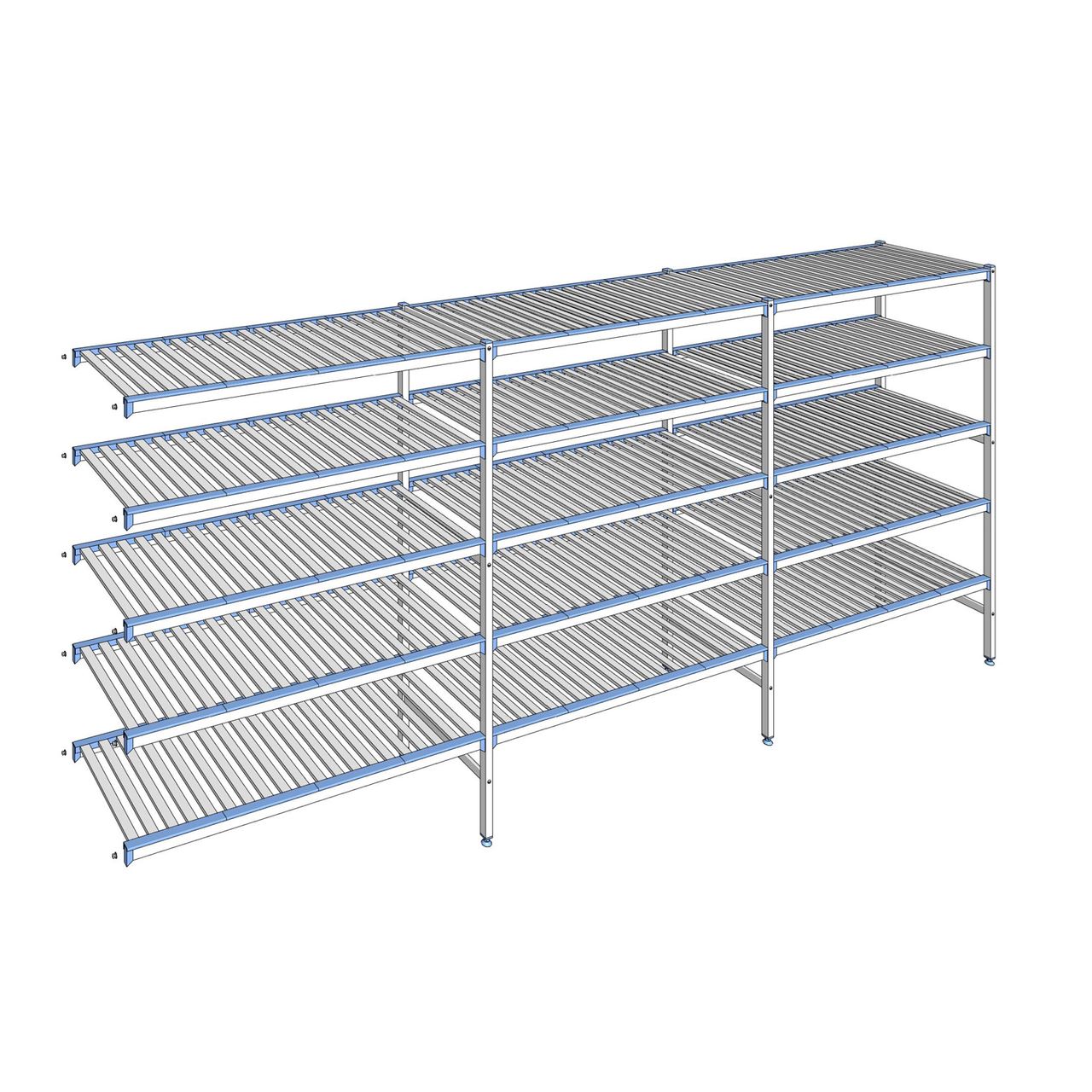 Rayonnage à clayettes amovibles 5 niveaux aluminium 175 x 403.7 x 56 cm Tournus - ACI4037
