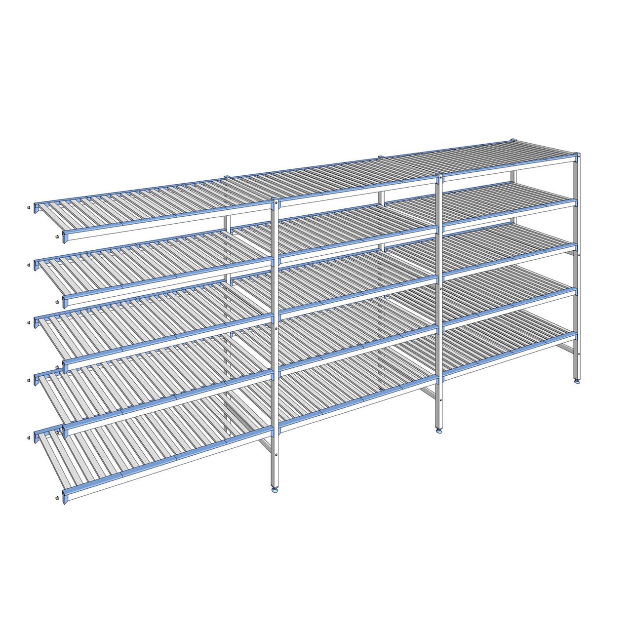 Rayonnage à clayettes amovibles 5 niveaux aluminium 175 x 413.7 x 56 cm Tournus - ACI4137
