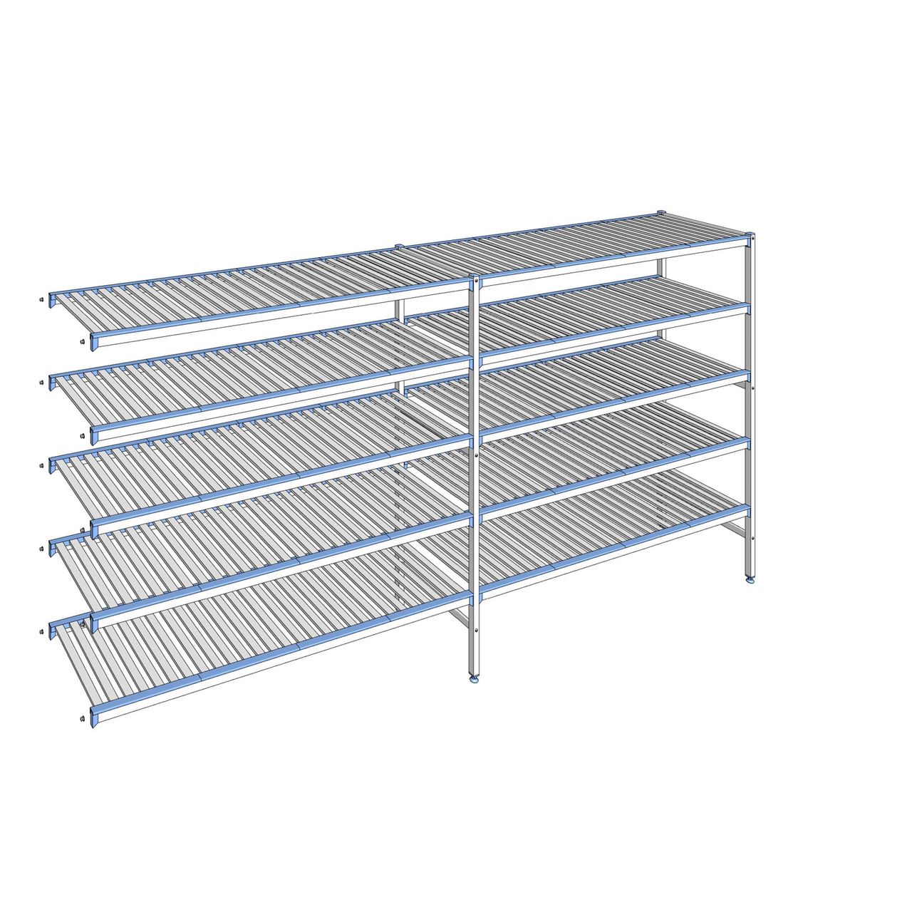 Rayonnage à clayettes amovibles 5 niveaux aluminium 175 x 349.9 x 56 cm Tournus - ACI3499