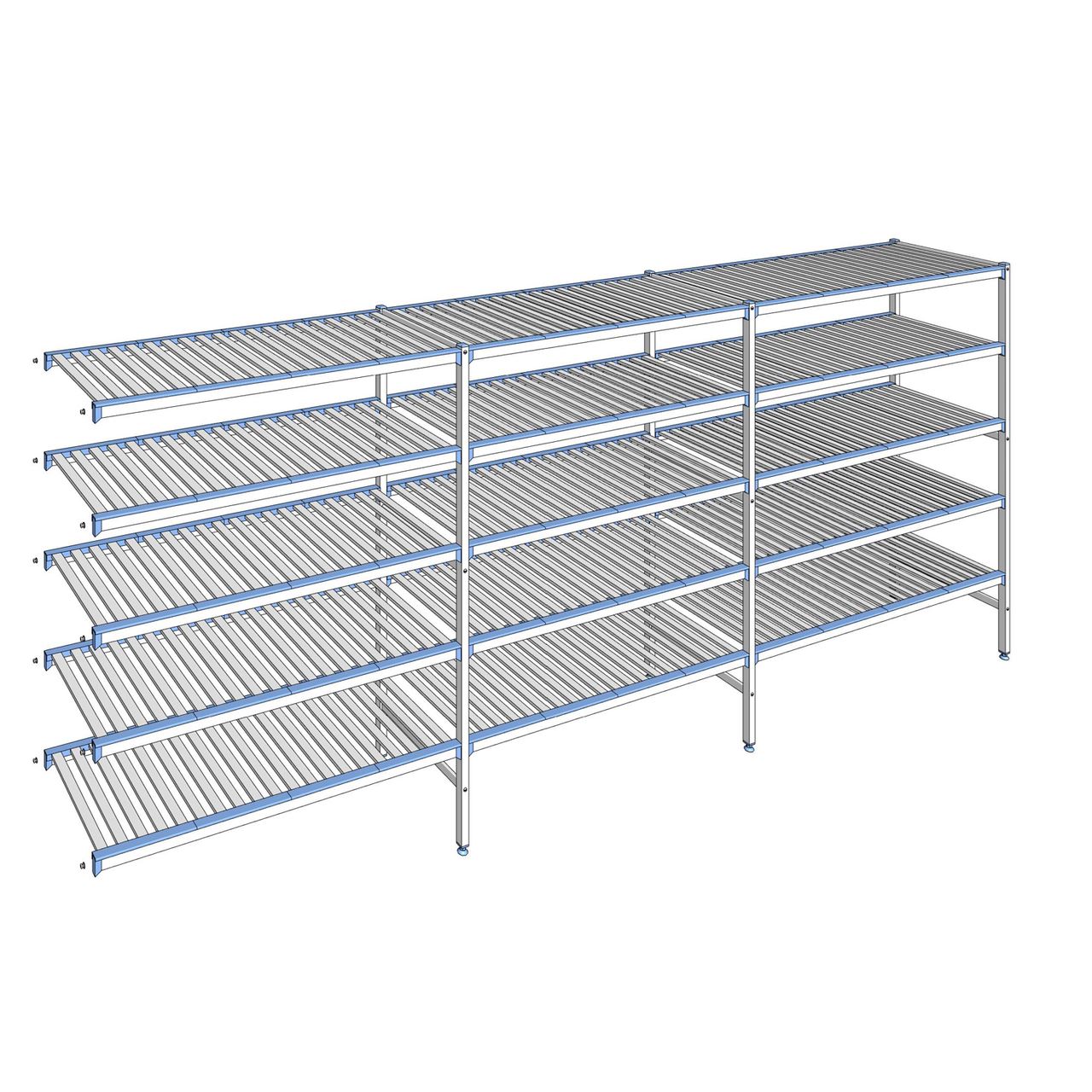 Rayonnage à clayettes amovibles 5 niveaux aluminium 175 x 423.7 x 56 cm Tournus - ACI4237