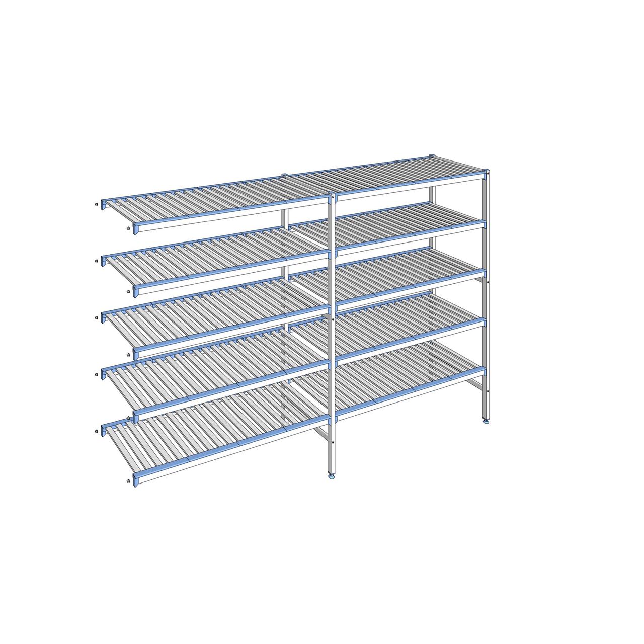 Rayonnage à clayettes amovibles 5 niveaux aluminium 175 x 269.5 x 50 cm Tournus - ACF2695