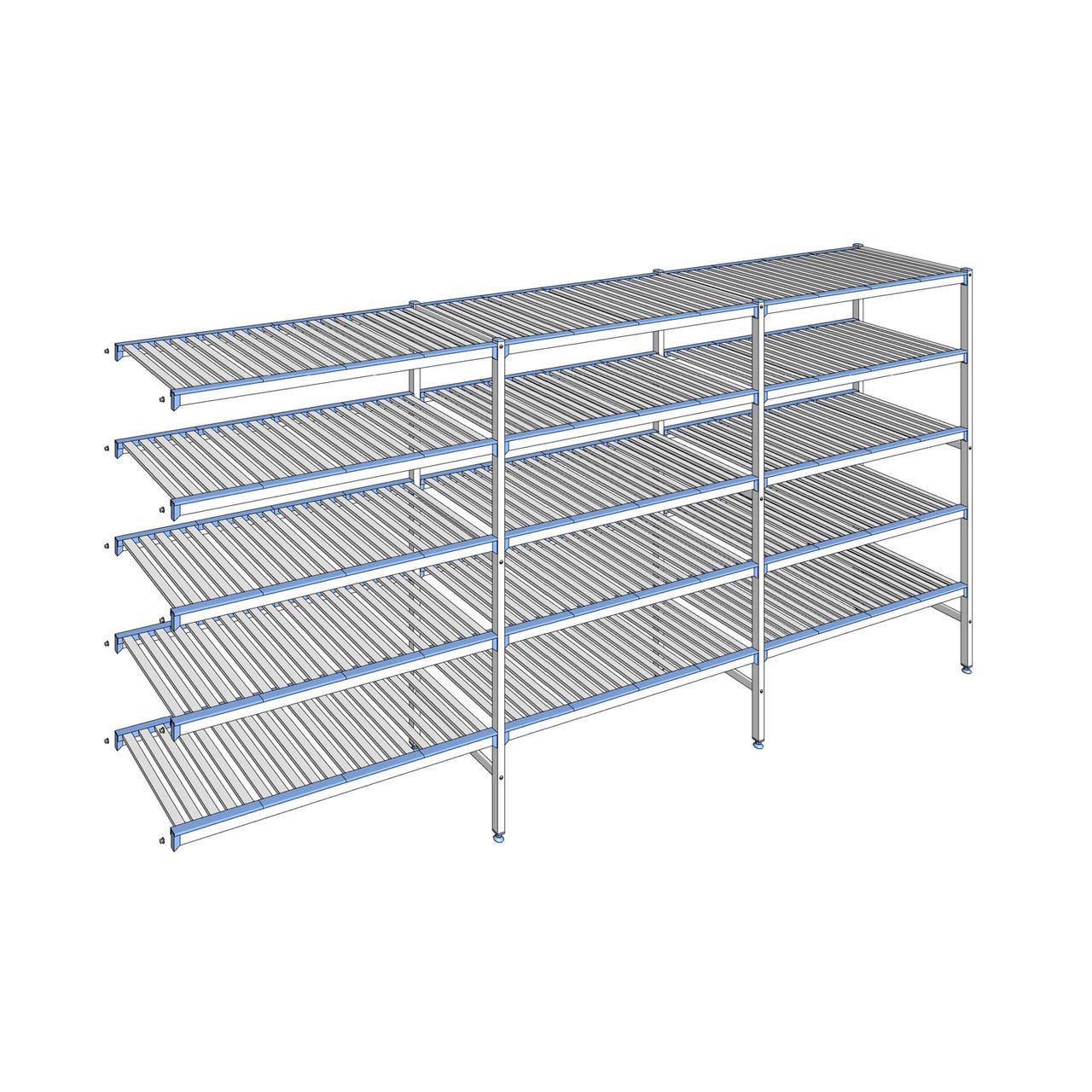 Rayonnage à clayettes amovibles 5 niveaux aluminium 175 x 373.1 x 56 cm Tournus - ACI3731