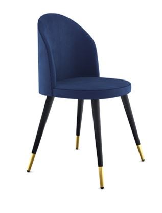 Chaise de restaurant Olympe velours bleu nuit Mobiliara