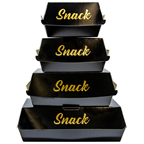 LEBHAR Boîte burger Snack kraft noir et or 7 x 12 x 13 cm x 50